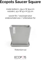 Ecopots kunststof schotel rotterdam schotel 43x43x3.5 cm witgrijs     - afbeelding 2