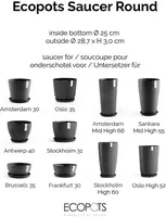 Ecopots kunststof schotel stockholm schotel 28.7x3.5 cm donkergrijs     - afbeelding 5