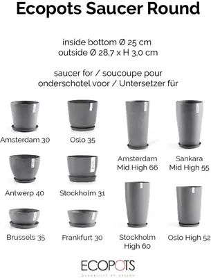 Ecopots kunststof schotel stockholm schotel 28.7x3 cm grijs     - afbeelding 6