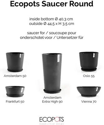 Ecopots kunststof schotel stockholm schotel 44.5x3.5 cm donkergrijs     - afbeelding 5