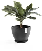 Ecopots kunststof stockholm schotel 28.7x3.5 cm donkergrijs     - afbeelding 4