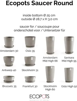 Ecopots kunststof stockholm schotel 28.7x3 cm taupe     - afbeelding 6