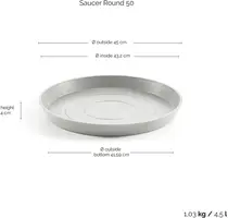 Ecopots kunststof stockholm schotel 44.5x3.5 cm witgrijs     - afbeelding 3