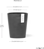 Ecopots Morinda Donkergrijs Ø17,1 x H19,5 cm - afbeelding 3