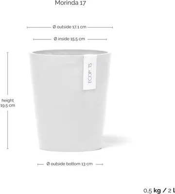 Ecopots Morinda Puurwit Ø17,1 x H19,5 cm - afbeelding 3