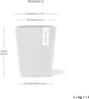 Ecopots Morinda Puurwit Ø17,1 x H19,5 cm - afbeelding 3
