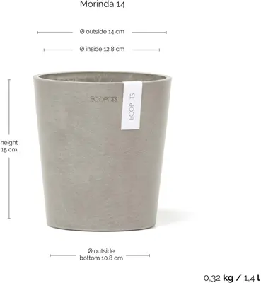 Ecopots Morinda Taupe Ø14,2 x H16 cm - afbeelding 3