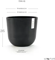 Ecopots Oslo Donkergrijs Ø25cm x H21,8 cm - afbeelding 3