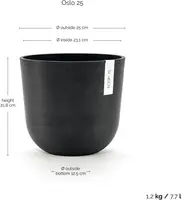 Ecopots Oslo Donkergrijs Ø25cm x H21,8 cm - afbeelding 3