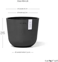 Ecopots Oslo Mini Donkergrijs Ø16cm x H13,7 cm - afbeelding 3