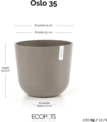 Ecopots Oslo Taupe Ø35cm x H30,5 cm - afbeelding 9