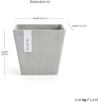 Ecopots Rotterdam Witgrijs L20 x B20 x H17,5 cm - afbeelding 3