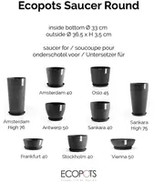 Ecopots Saucer Rond Donkergrijs Ø36,5 x H3,5 cm - afbeelding 6