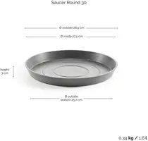 Ecopots Saucer Rond Grijs Ø28,7 x H8,3 cm - afbeelding 4
