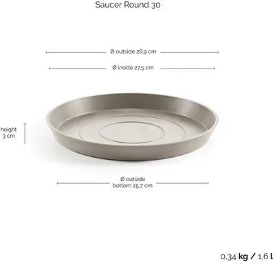 Ecopots Saucer Rond Taupe Ø28,7 x H8,3 cm - afbeelding 3