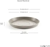 Ecopots Saucer Rond Taupe Ø28,7 x H8,3 cm - afbeelding 3