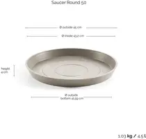 Ecopots Saucer Rond Taupe Ø44,5 x H3,5 cm - afbeelding 3