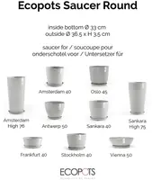 Ecopots Saucer Rond Witgrijs Ø36,5 x H3,5 cm - afbeelding 5