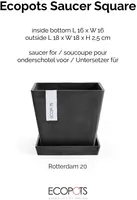 Ecopots Saucer Square Donkergrijs L18 x B18 x H2,5 cm - afbeelding 4