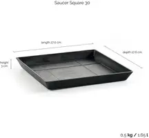 Ecopots Saucer Square Donkergrijs L28 x B28 x H3 cm - afbeelding 3