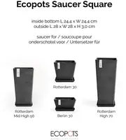 Ecopots Saucer Square Donkergrijs L28 x B28 x H3 cm - afbeelding 4