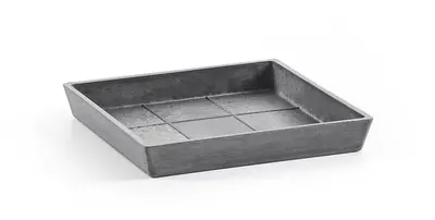 Ecopots Saucer Square Grijs L18 x B18 x H2,5 cm - afbeelding 1