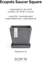 Ecopots Saucer Square Grijs L18 x B18 x H2,5 cm - afbeelding 4