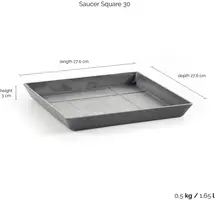 Ecopots Saucer Square Grijs L28 x B28 x H3 cm - afbeelding 3