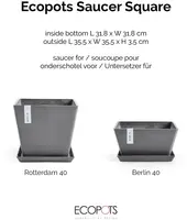Ecopots Saucer Square Grijs L35,5 x B35,5 x H3,5 cm - afbeelding 4