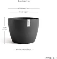 Ecopots Stockholm Donkergrijs Ø23,3 x H17,6 cm - afbeelding 3