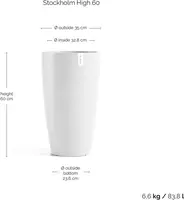 Ecopots Stockholm High Puurwit Ø35cm x H60 cm - afbeelding 5