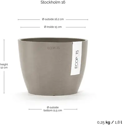Ecopots Stockholm Taupe Ø16,2 x H12 cm - afbeelding 3