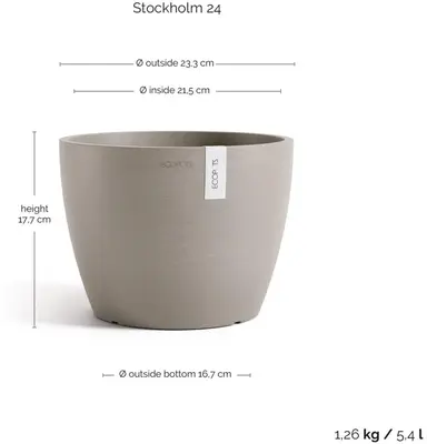 Ecopots Stockholm Taupe Ø23,3 x H17,6 cm - afbeelding 3