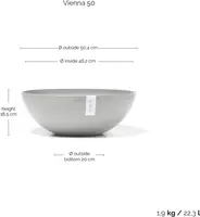 Ecopots Vienna Witgrijs Ø50cm x H18 cm - afbeelding 3