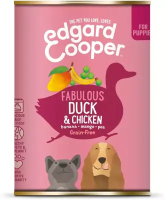 Edgard & Cooper blik eend & kip 400g - voor puppy's