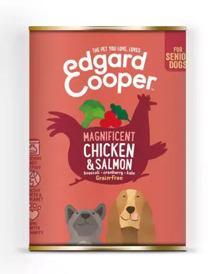 Edgard & Cooper Senior blik kip & zalm 400g