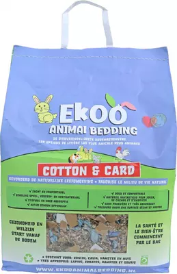 Ekoo Animal Bedding cotton &amp; card, 25 liter - afbeelding 5