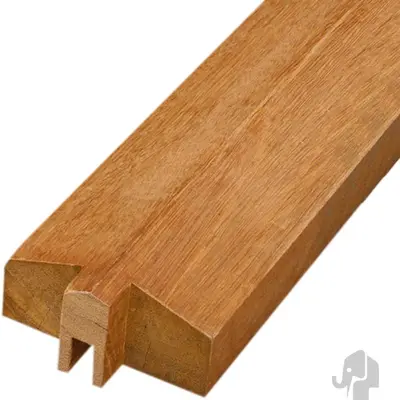 Elephant afdekprofiel outdoor bangkirai hardhout 32x68x1800mm tbv dubbel rabat systeem/sponning 7mm - afbeelding 1