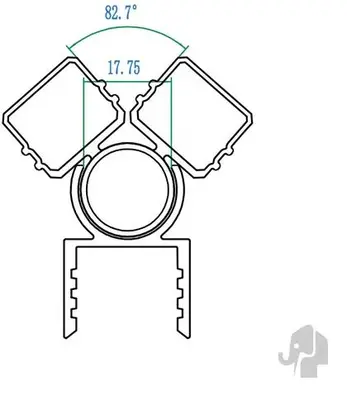 Elephant aluminium draaibaar adapterprofiel - afbeelding 2