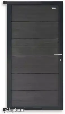 Elephant Deur WPC antraciet + beslagset 90x180 cm