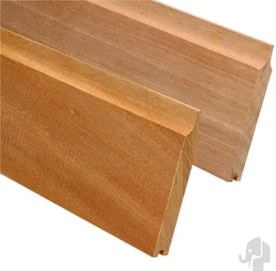 Elephant dubbel rabat profiel bangkirai hardhout 21x138(180)mm met mes en groef - afbeelding 1