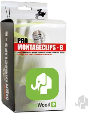 Elephant duowood tussenclips rvs zwart gepoedercoat 100 stuks inclusief schroeven+boor+bitje tbv terras - afbeelding 5