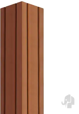 Elephant geschaafde paal Bangkirai hardhout 275cm 90x90mm 4-zijdig V-groeven en gepunt - afbeelding 2