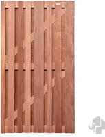 Elephant hardhout FSC tuindeur "Stripes" recht 16 latten 15mm 45x1000x1800mm glad