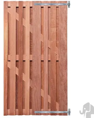 Elephant hardhout FSC tuindeur "Stripes" recht 16 latten 15mm 45x1000x1800mm glad - afbeelding 2