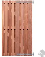 Elephant hardhout FSC tuindeur "Stripes" recht 16 latten 15mm 45x1000x1800mm glad - afbeelding 2