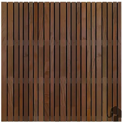 Elephant hardhout FSC tuinscherm "mix stripes" recht 4,5x180x180cm glad / rvs  - afbeelding 1