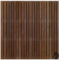 Elephant hardhout FSC tuinscherm "mix stripes" recht 4,5x180x180cm glad / rvs  - afbeelding 1