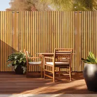 Elephant hardhout FSC tuinscherm "stripes black" recht 4,5x180x180cm glad / rvs - afbeelding 8