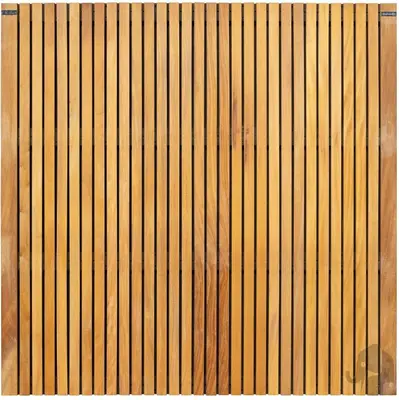 Elephant hardhout FSC tuinscherm "stripes black" recht 4,5x180x180cm glad / rvs - afbeelding 1
